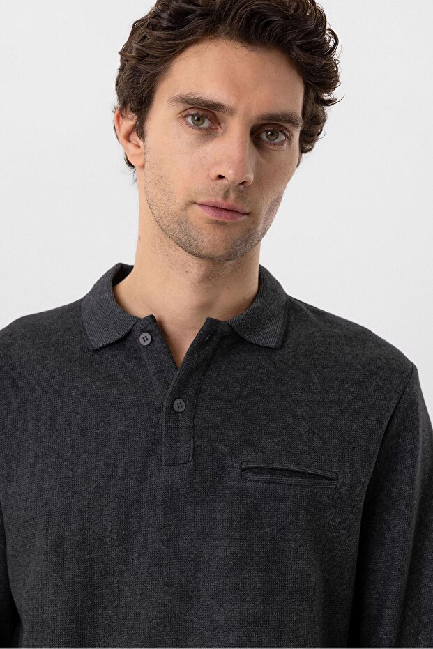 Polo Yaka Regular Kalıp Düz Triko - 4