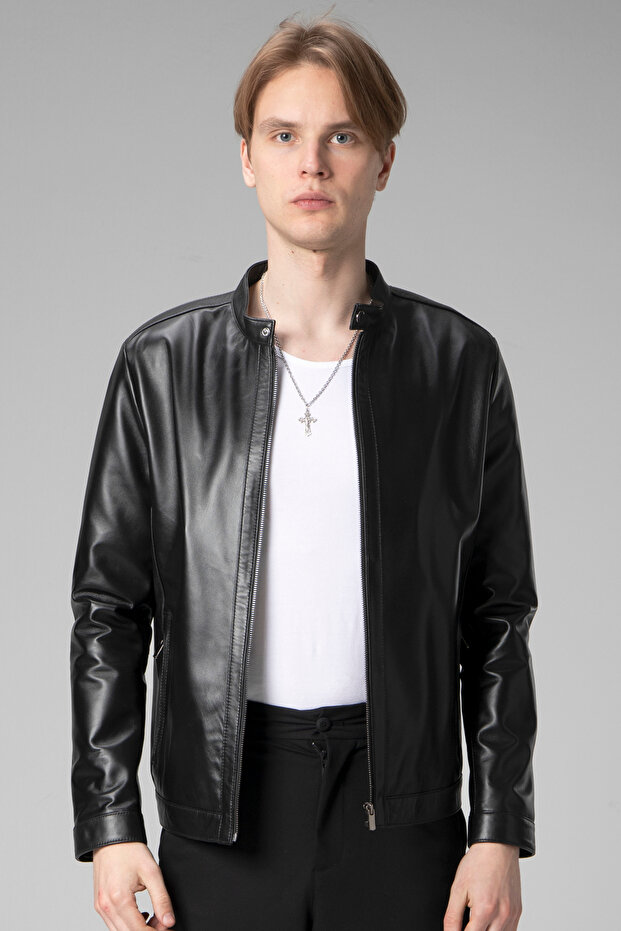 Black Ronaldo Men's Leather Jacket