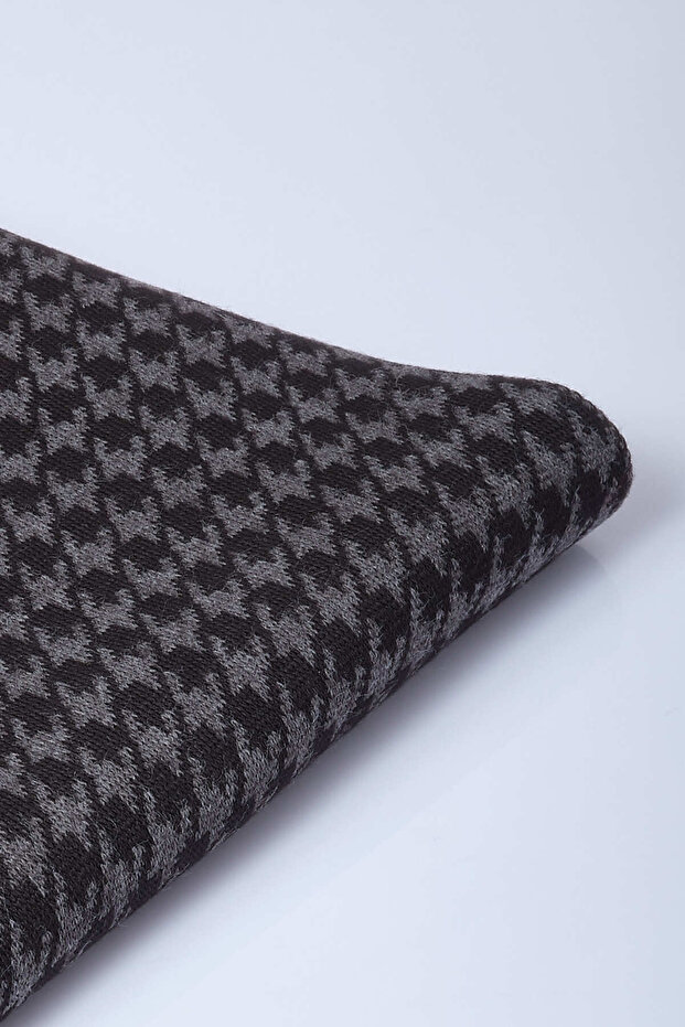 وشاح تريكو منقوش بنقشة Houndstooth - 5