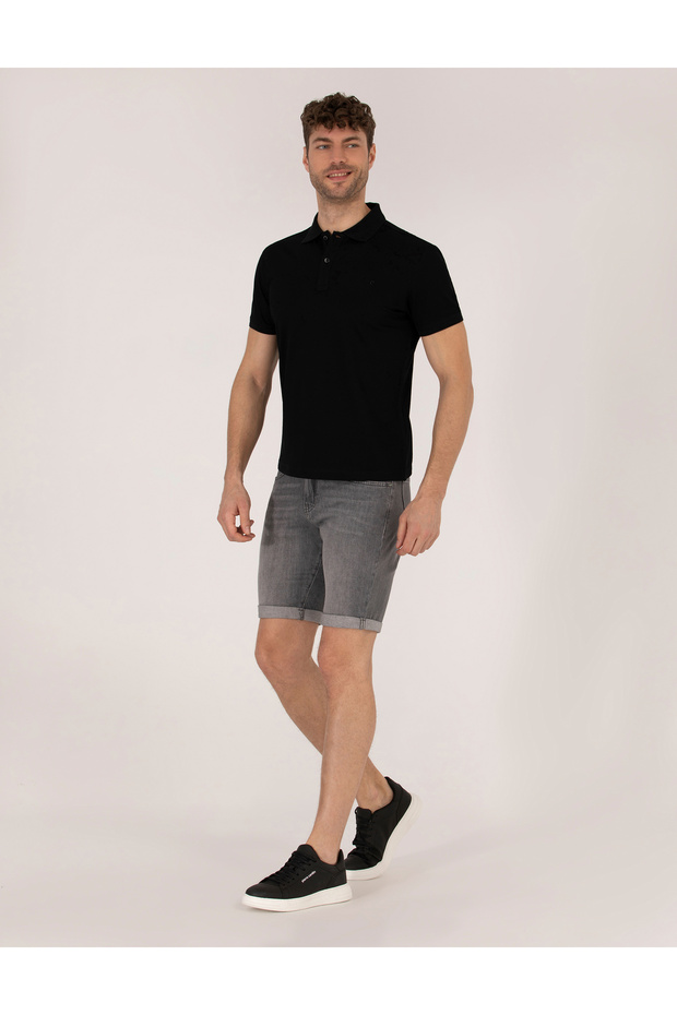 Gray Slim Fit Jean Shorts 50267804-Vr024