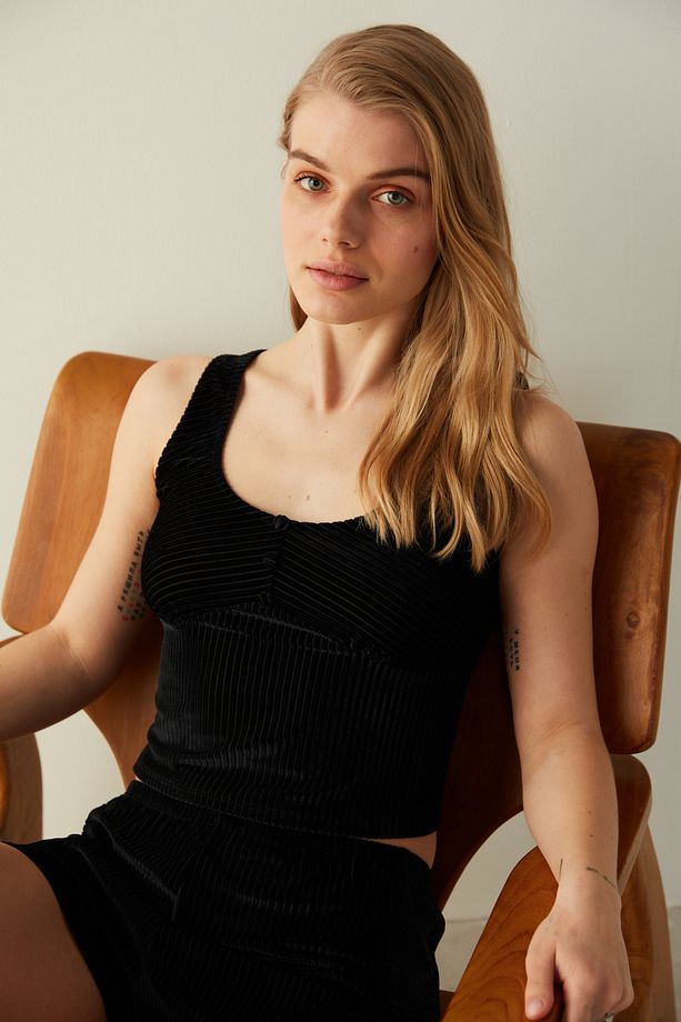 Siyah Kadife Şort Pijama Altı - 2