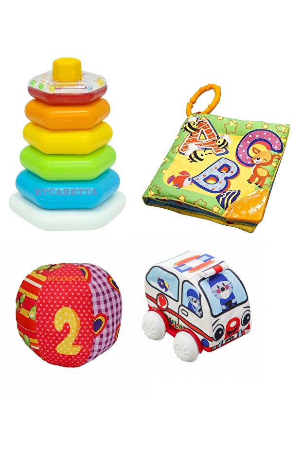 Colorful Rattles My First Book - Rattles Ball Fabric Car