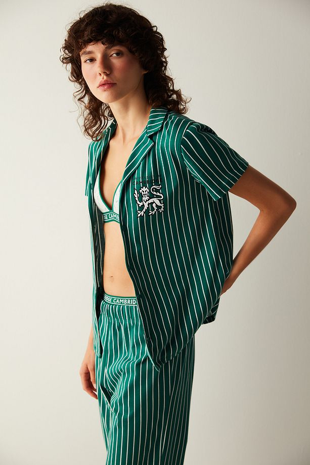 Cambridge Yeşil Gömlek Pantolon Pijama Takımı -unique Koleksiyonu - 5