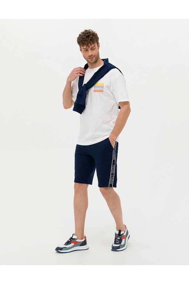 Lacivert Slim Fit Örme Şort 50264571-VR033 - 3
