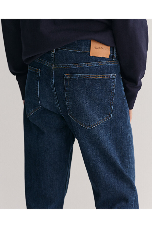 Erkek Lacivert Regular Fit Jean - 6