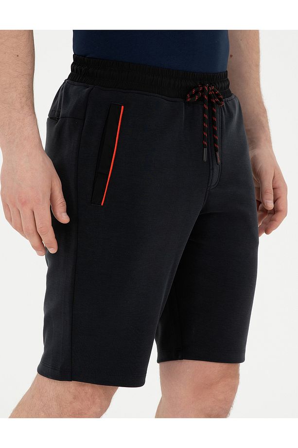 Siyah Slim Fit Örme Şort 50282267-VR046 - 5