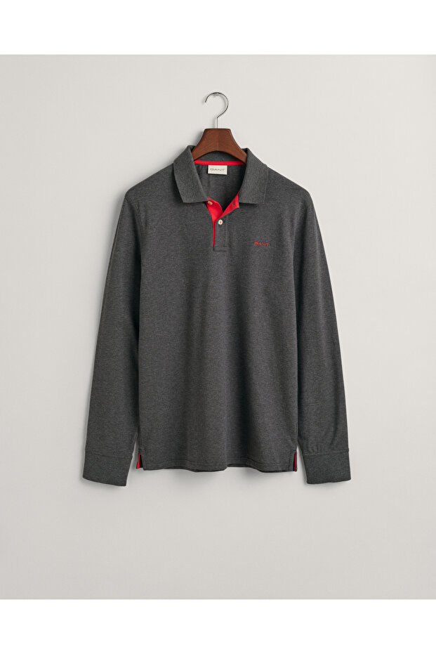 M?ska Szara Koszulka Polo Regular Fit - 7