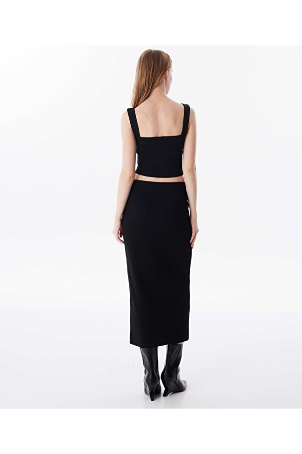 Crop-Strickpullover mit quadratischem Ausschnitt - 5