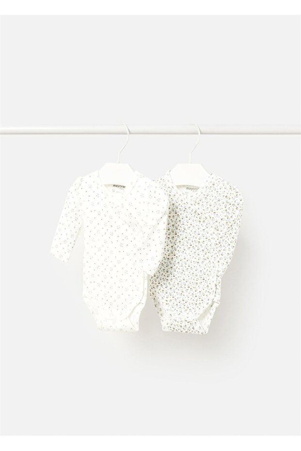 Baby Girl Printed 2-Piece Bodysuit Cream 2775