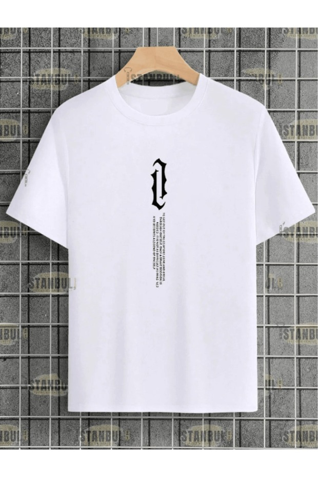 Unisex Vertical Printed Oversize Tshirt