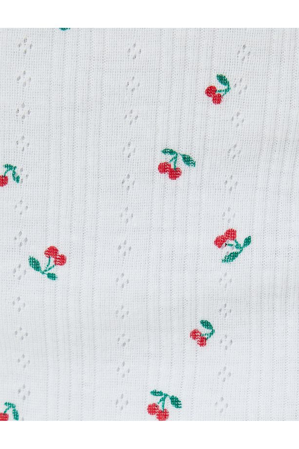 Kiraz Baskılı Şort Etek Pijama Altı Pamuklu - 6