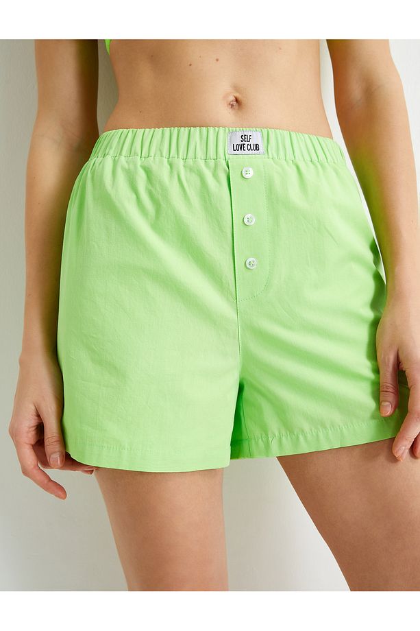 Pijama Altı Boxer Şort Beli Lastikli Düğmeli - 5