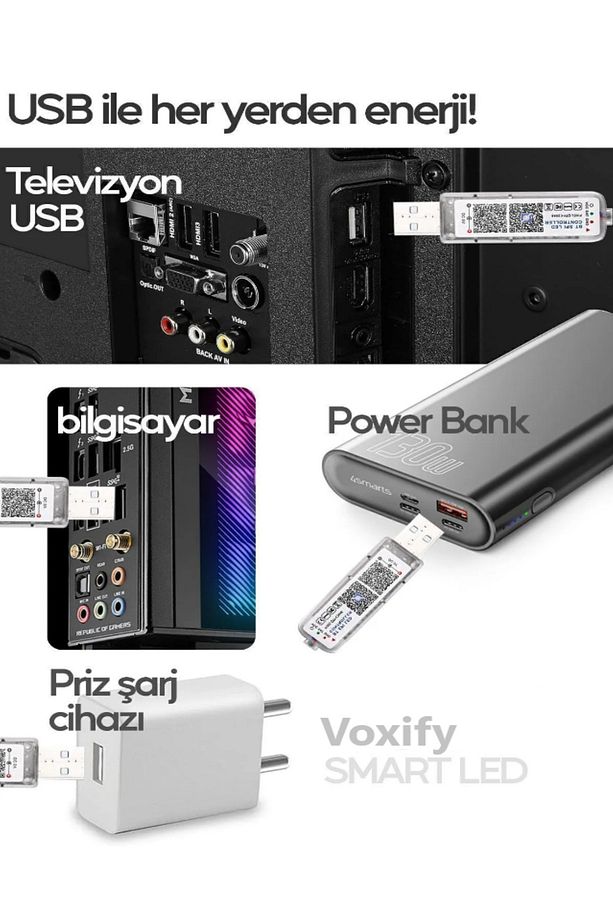 Bluetoothlu Animasyonlu Sese Duyarlı Usb İle Çalışan 10 Metre Smart Şerit Led Pilli Rgb şerit Led Tv - 3