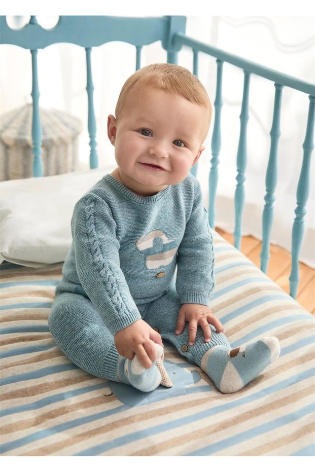 Baby Boy Knitwear Jumpsuit Blue 2616