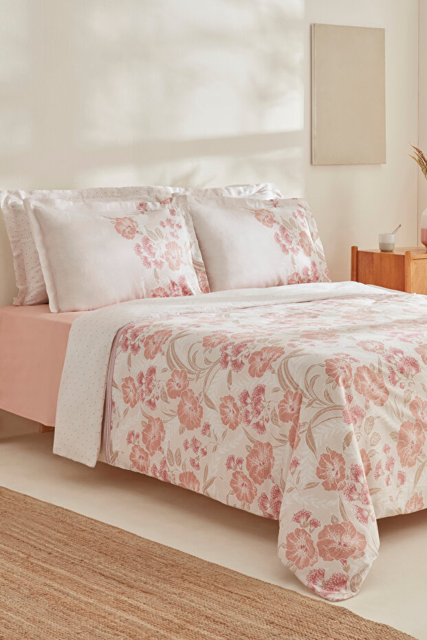 Tinas 100% Cotton Double Duvet Cover Set Yavruağzı