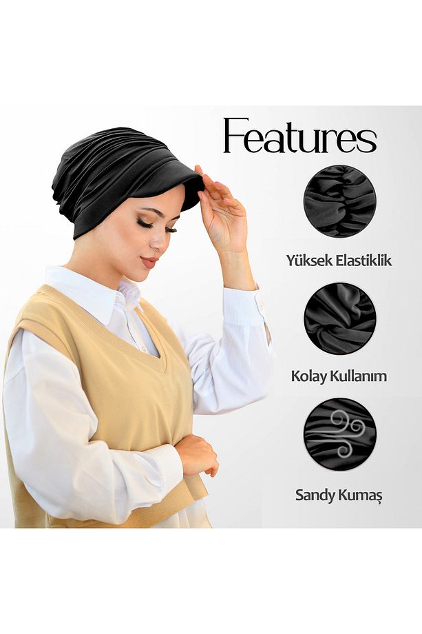 Spor Şapka- Tesettür Bone - Bone Eşarp- Hazır Bone Şal- Tasarım Bone Modelleri - 4