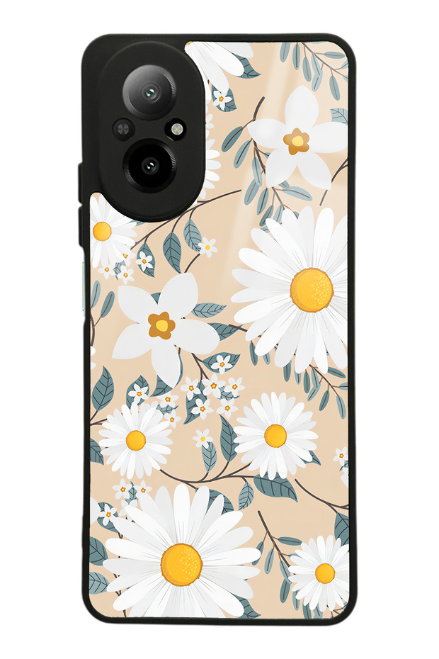 Oppo Realme 12 Lite Large Daisy Design Glossy Phone Case