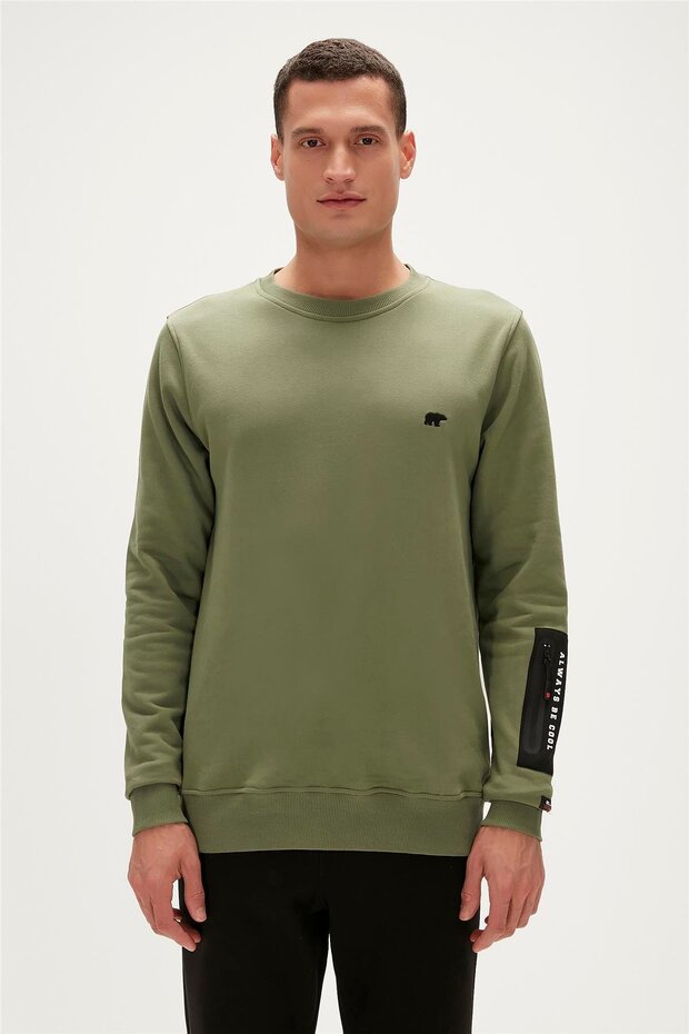 Be Cool Crewneck Thyme Printed Men's Sweatshirt