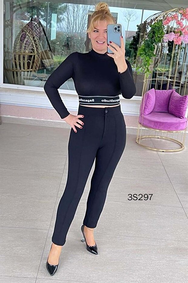 Ultra Lycra High Waist Cropped Trousers 3S297