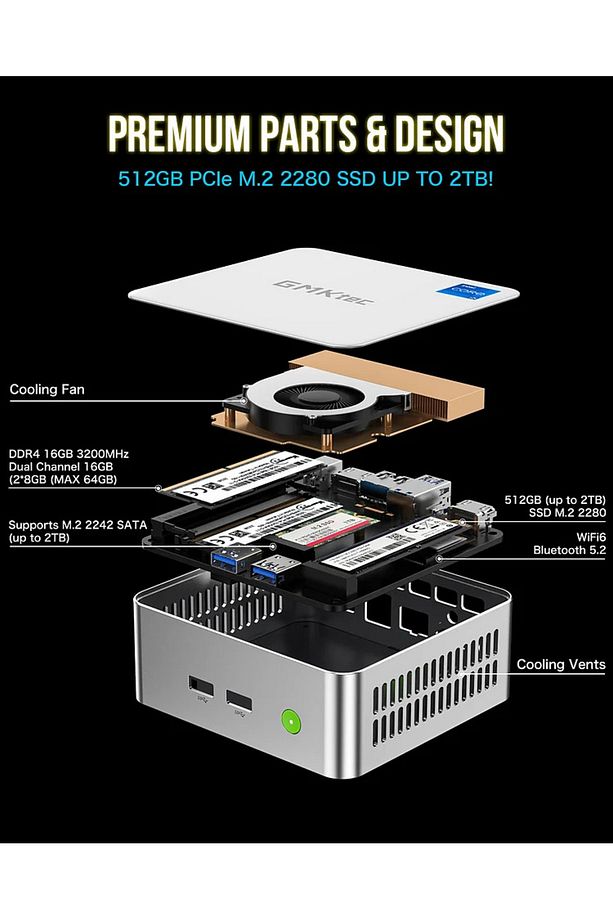 Intel 12th Core I5 12450h Mini Pc--nucbox M3 16gb Ram 512 Gb Ssd - 2