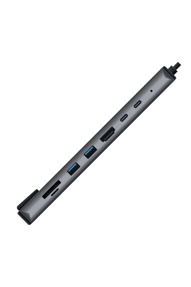 Type C USB 8 in 1 Hub Çoklayıcı Adaptör - Gri - 2