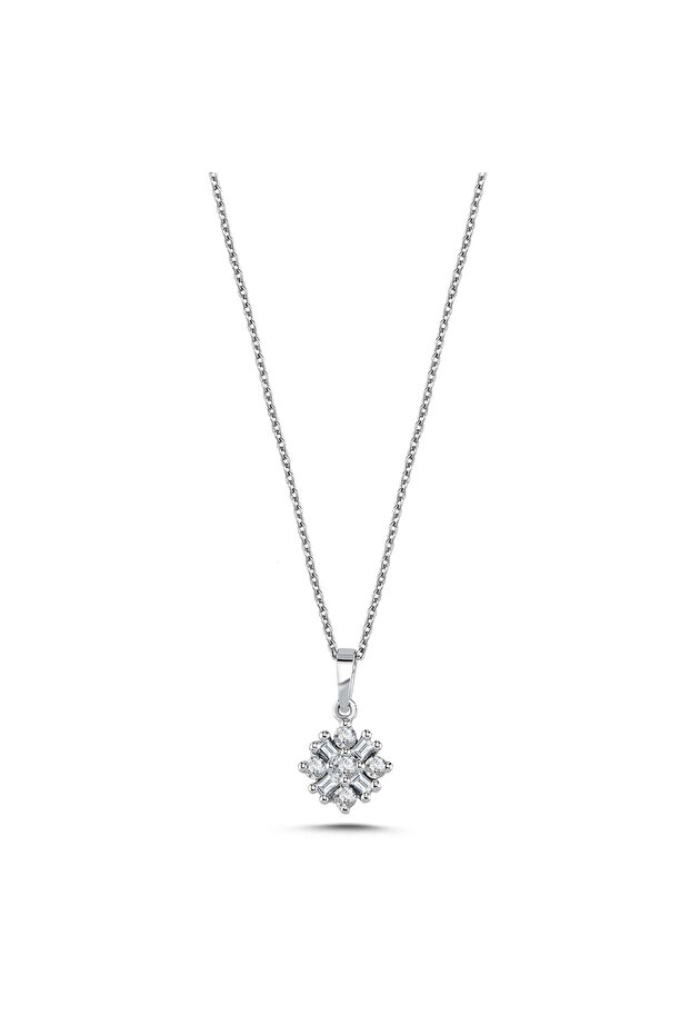 Pırlanta Baget Effect Kolye - 1