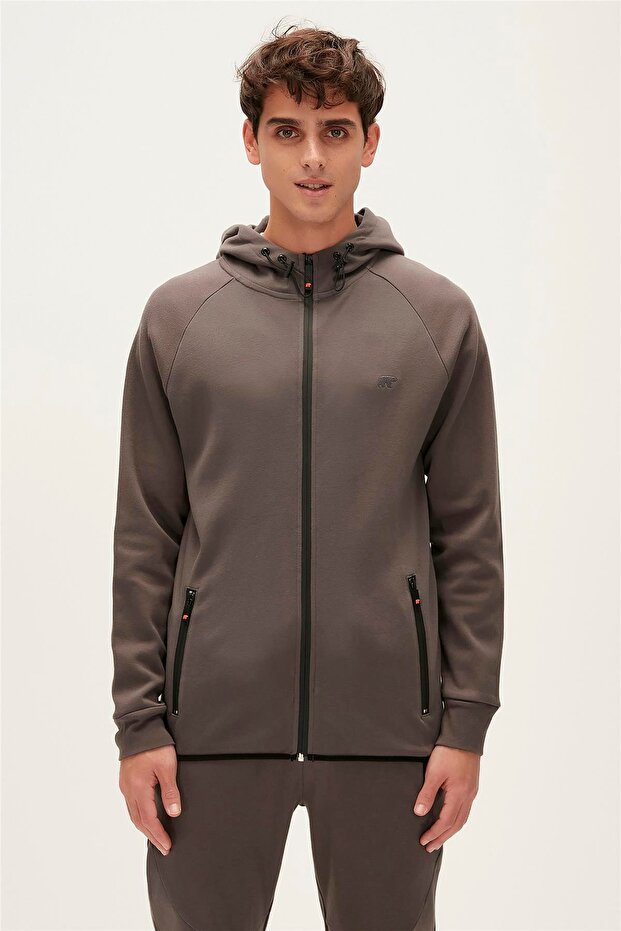 Leo Full-Zip Hoodie Anthracite Zippered Hooded Men's Sweatshirt