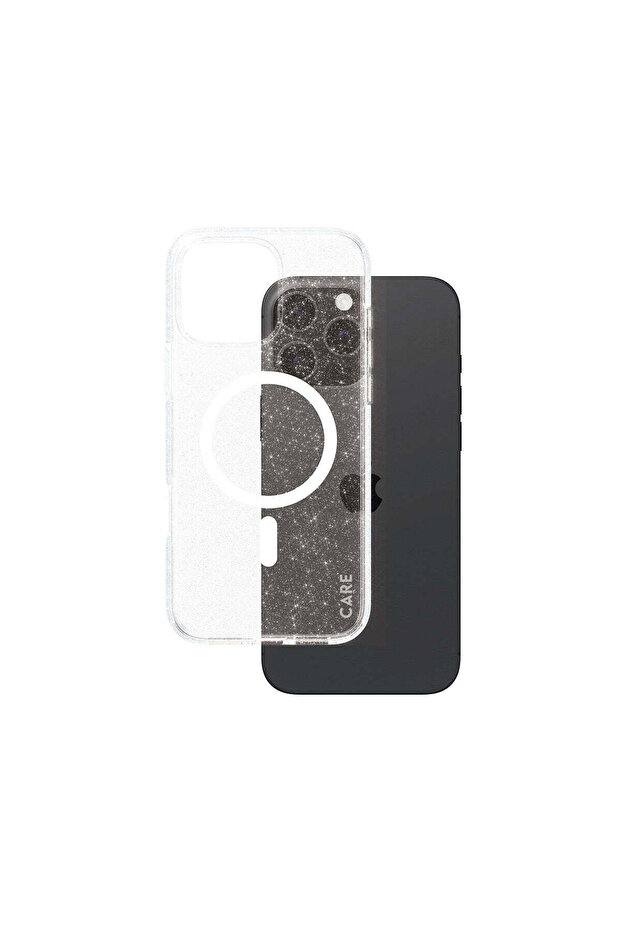 غطاء وحافظة CARE by PanzerGlass لهاتف iPhone 16 Pro Max Flagship Star Lit MagSafe - حافظة بيضاء
