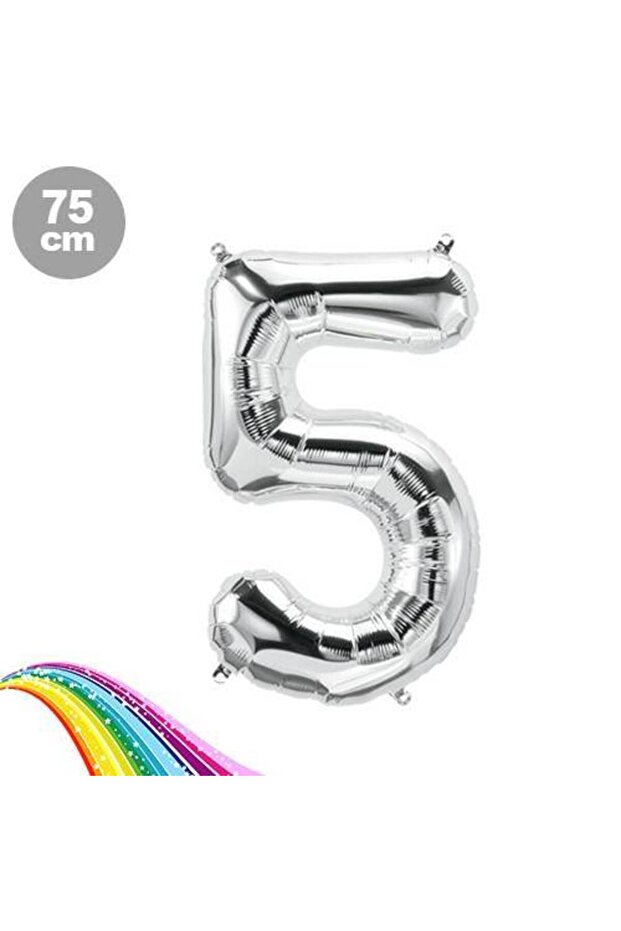 5 بالونات فويل فضية (75 سم)