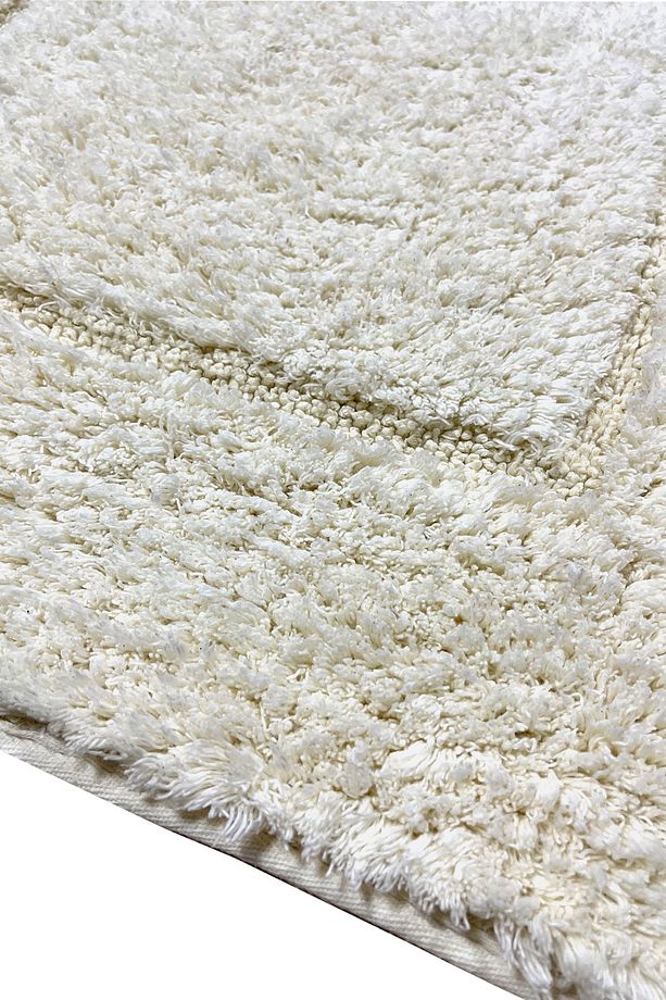Wolle Ekru Cotton 2'li Set Banyo Halısı %100 Doğal Organic Pamuk , Yıkanabilir. 8683264339974 Bpmk - 2