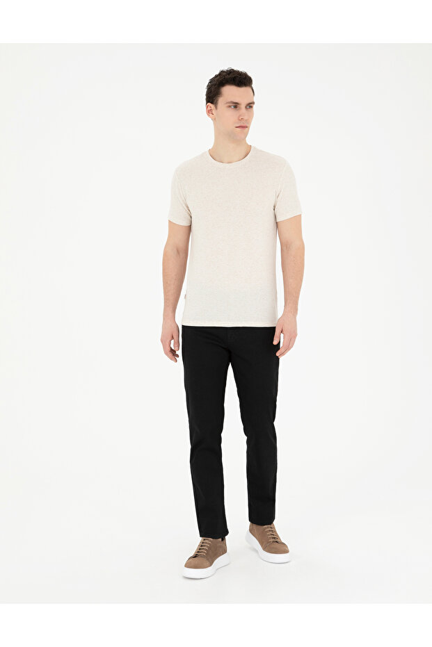Black Straight Fit Jean Trousers 50285141-Vr046