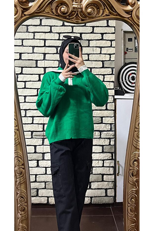 triko fermuarlı kazak - 1