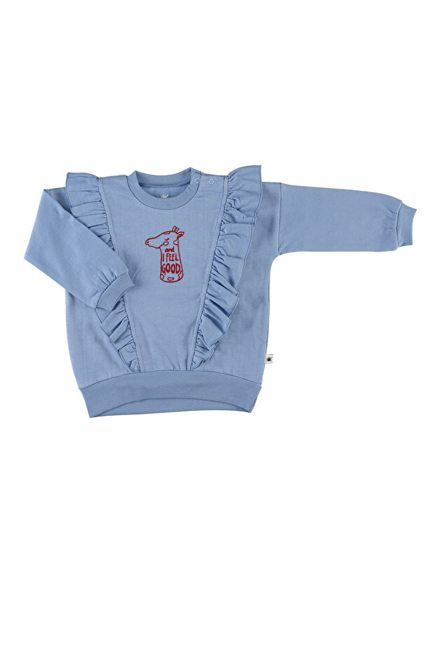 "Fly" Sweatshirt-Açık Mavi - 2