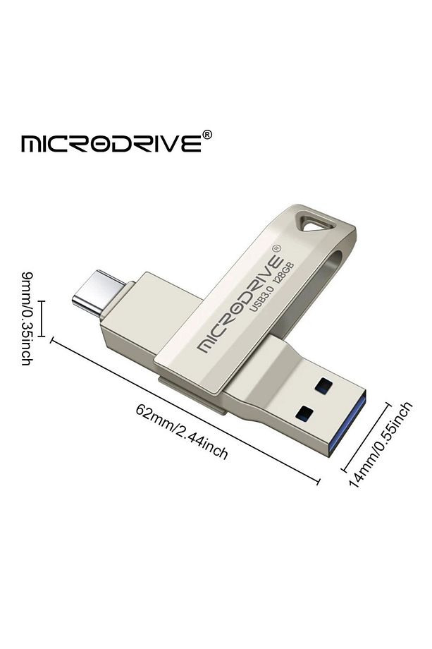 128 Gb Type C Ve Usb Flash Bellek Otg Çift Giriş 3.0 2in1 (MİCRODRİVE) - 7