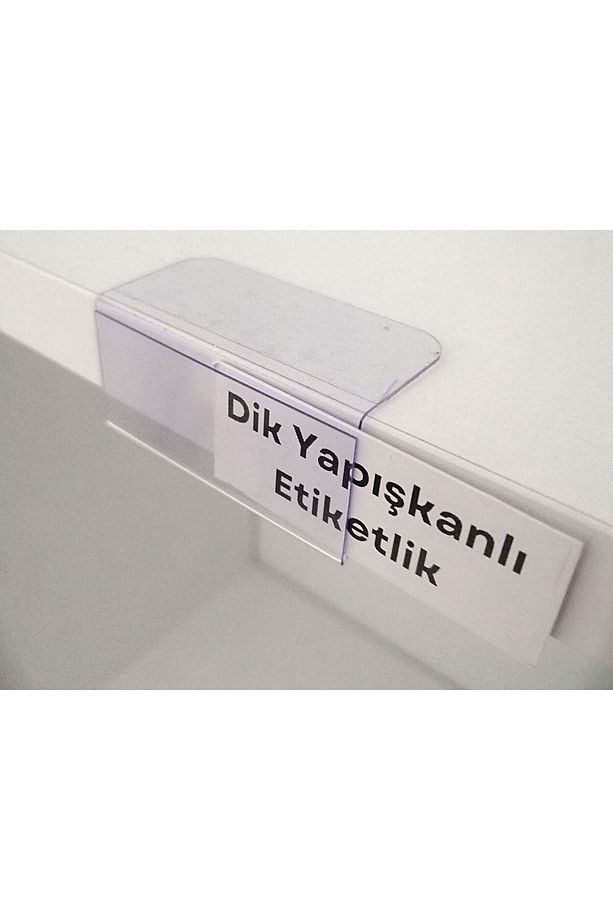 10 Adet Pvc Etiketlik Raf Önü Dik Yapışkanlı 5x2 Cm Vitrin Etiketliği, Raf Önü Etiketlik Isimlik - 4