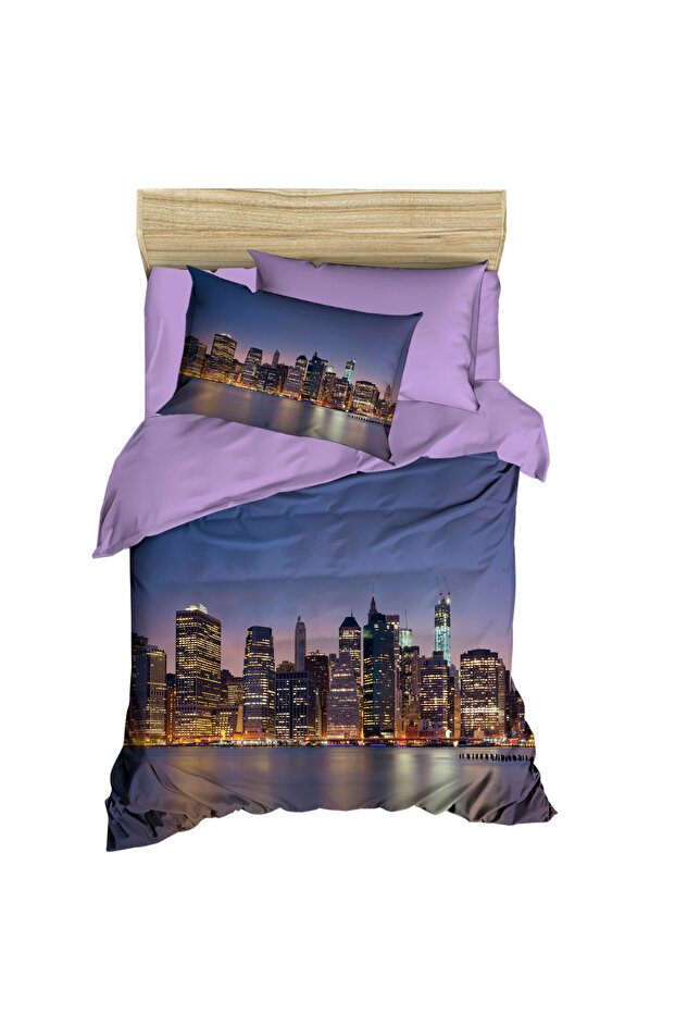 New York Night Scenery Single Young Bedding Set
