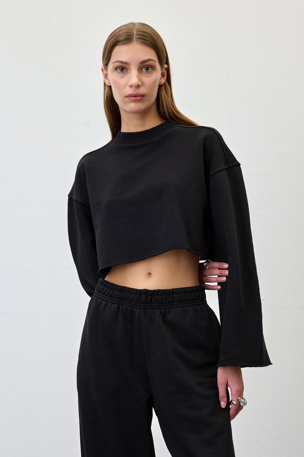 Oversized Fit Crop Sweatshirt