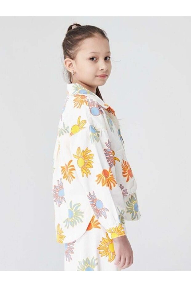 Flower Patterned Jacket for Girls - 5