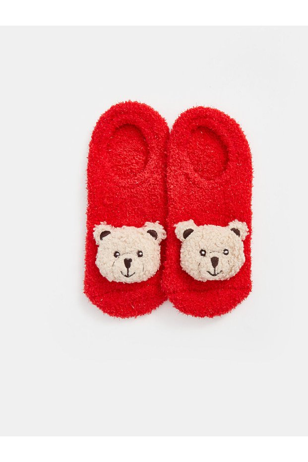 Lcw Kids 3D Applique Detailed Girls' Home Socks (W4)