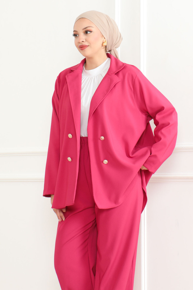 Large Size Jacket and Pant 2-Piece Set - 5