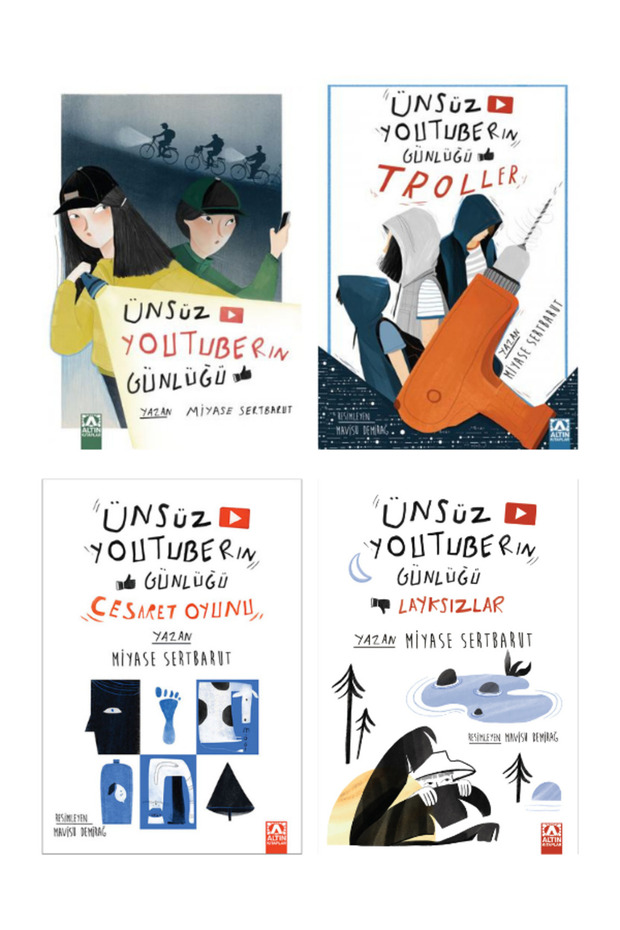 Ünsüz Youtuber'ın Günlüğü Seti - 4 Kitap | Miyase Sertbarut | +10 Yaş.