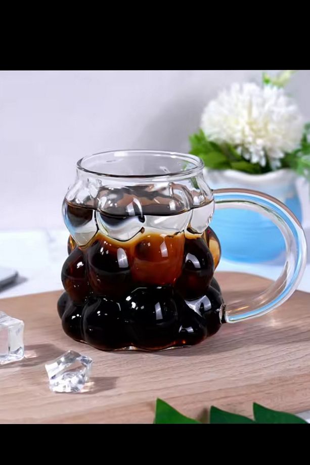 2 li Pipetli Kulplu Üzüm Bardak | Soğuk Kahve Bardağı | Borosilikat Kahve Sunum Bardağı - 2