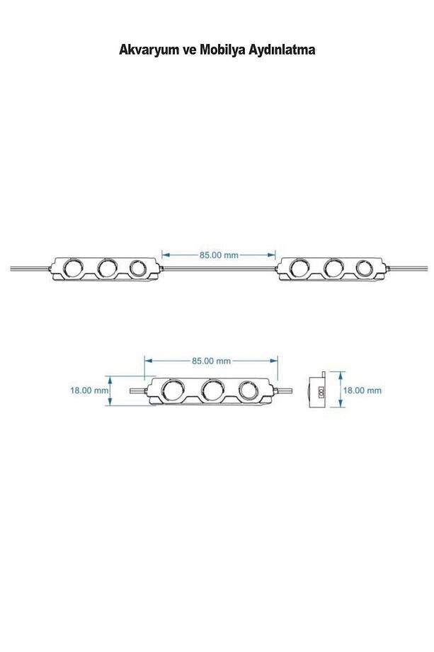 Bayırtech Akvaryum Modül Led Aydınlatma Beyaz Işık Anahtarlı 5'li - 1