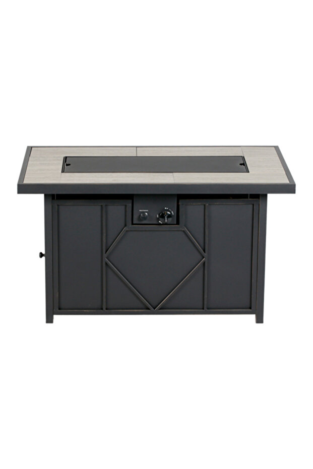 Paslanmaya Dayanıklı Dikdörtgen Gazlı Ateş çukuru Masası 42 بوصة - 1