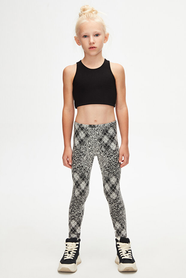 Grumpy Kız Çocuk Örme Desenli Kışlık Tayt - 1