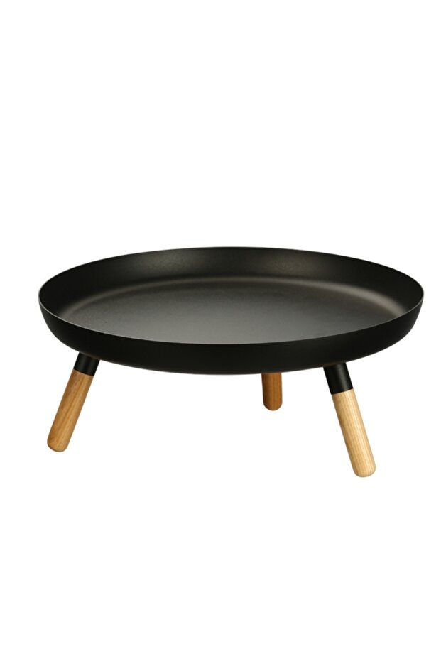 صينية تقديم معدنية مع قاعدة كبيرة - 1