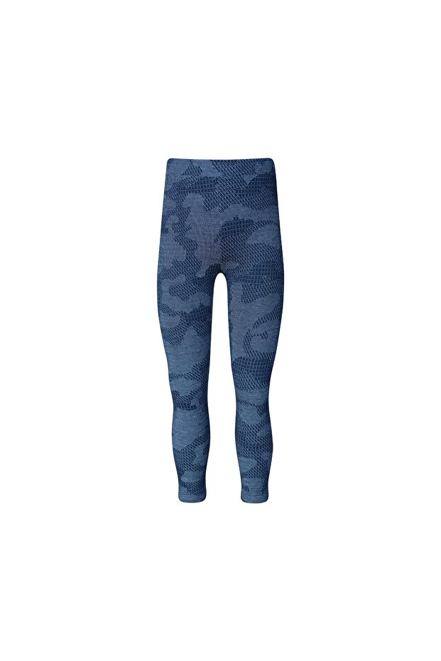 Dark Navy Blue Flamingo Patterned Girls' Knitted Winter Tights
