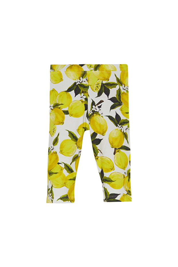 Lemon Breeze Girls' Printed Knee-Length Leggings Capri