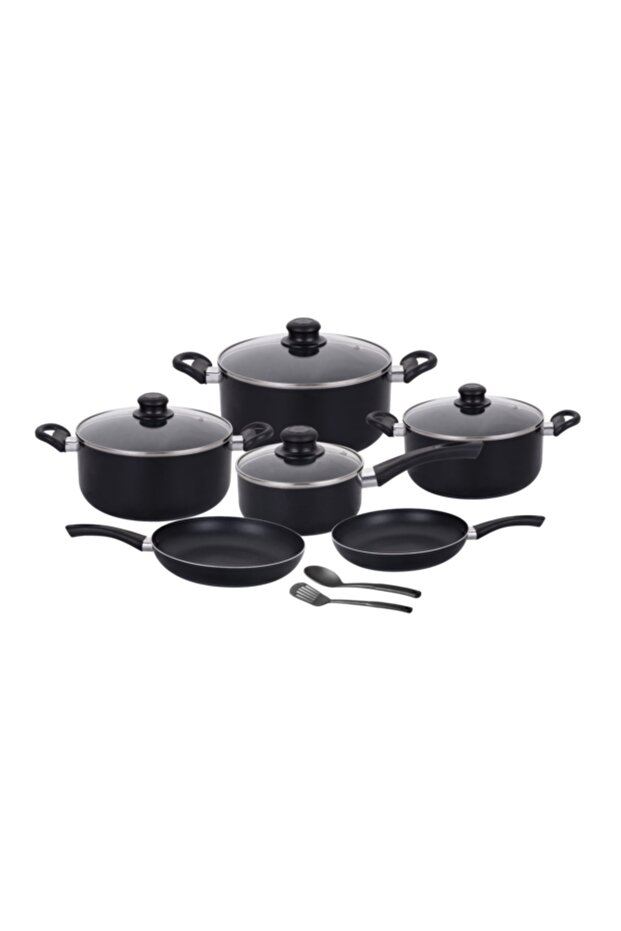 12-Piece Durable Non-Stick Aluminium Cookware Set HS-6012-B