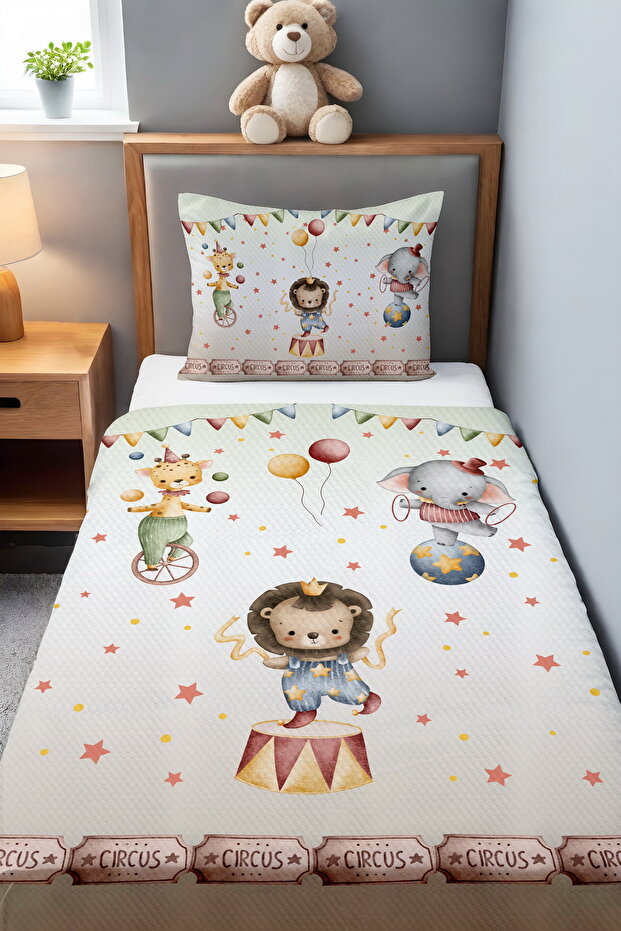 Animals Circus Patterned Pique Set - 2